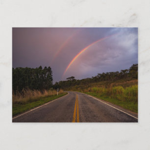Rainbow And Road Briefkaart
