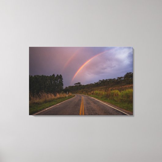 Rainbow And Road Canvas Afdruk (Voorkant)