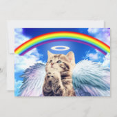 Rainbow Angel Cat Angelic Invitation Kaart (Achterkant)