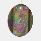 Rainbow Angel met hart Keramisch Ornament (Rechts)
