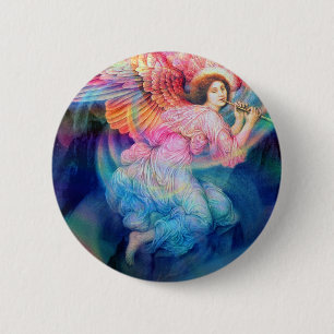 Rainbow Angel Ronde Button 5,7 Cm