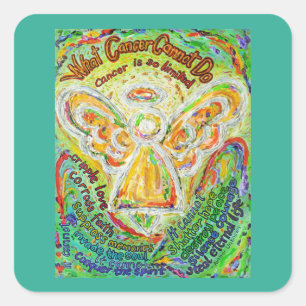 Rainbow Angel wat kanker niet kan doen met gedicht Vierkante Sticker