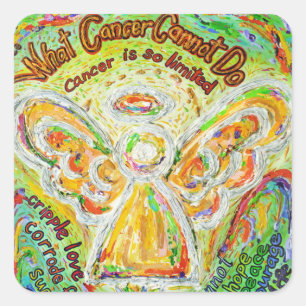 Rainbow Angel wat kanker niet kan doen met gedicht Vierkante Sticker