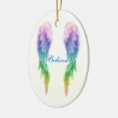 Rainbow Angel Wings Keramisch Ornament (Links)