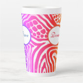 Rainbow Animal Print Latte Mok (Voorkant)