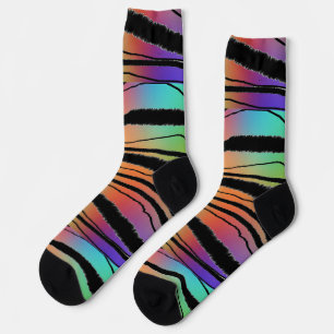 Rainbow Animal Print Premium Crew Sokken