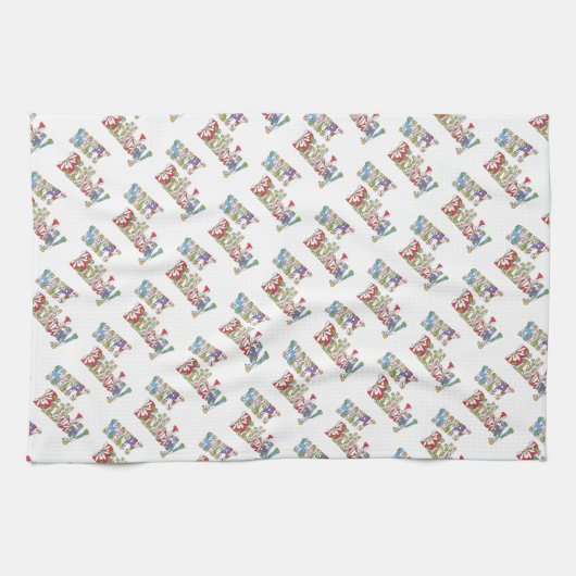 Rainbow Anniversaire Serviette de cuisine (Horizontal)