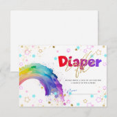 Rainbow Aquarel Baby shower Luier Raffle Kaart (Voorkant / Achterkant)