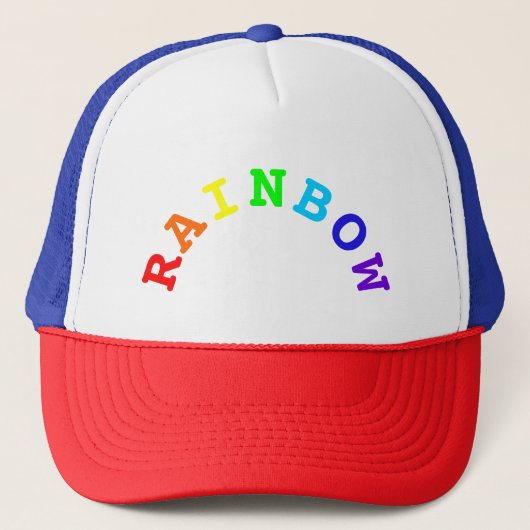 Rainbow Arc Word Trucker Hat Pet (Voorkant)