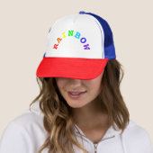 Rainbow Arc Word Trucker Hat Pet (In situ)