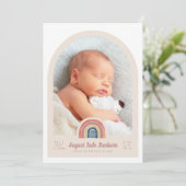 Rainbow Arch Foto geboorteaankondiging Kaart (Staand voorkant)