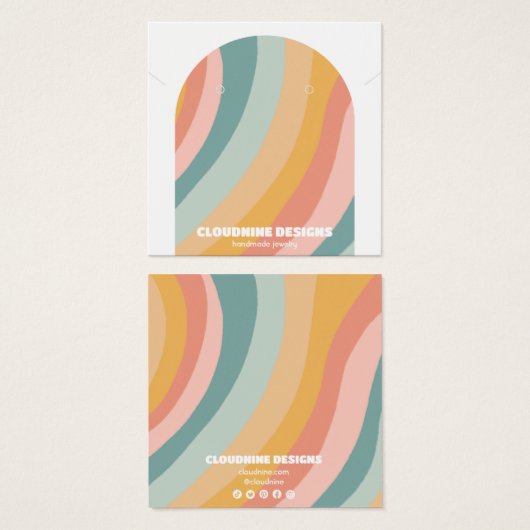 Rainbow Arch Oorbel Ketting Sieraden Display Kaart (Voorkant /achterkant)