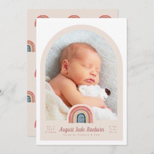 Rainbow Arch Photo Faire-part de naissance (Devant / Derrière)