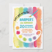 Rainbow Art Anniversaire Fête Invitation (Devant)