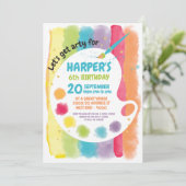 Rainbow Art Anniversaire Fête Invitation (Debout devant)