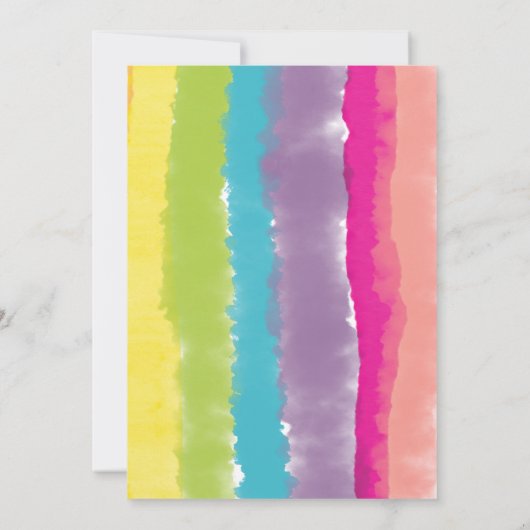 Rainbow Art Anniversaire Fête Invitation (Dos)