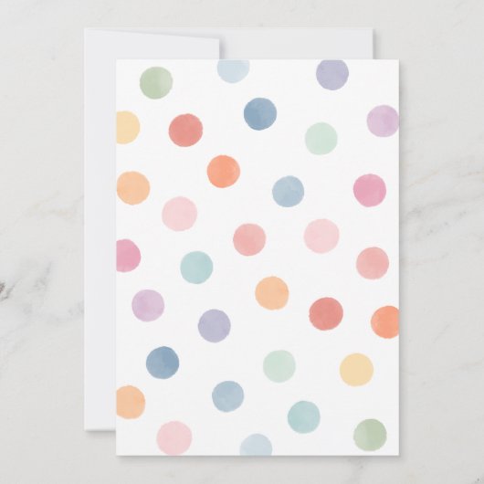 Rainbow Art Birthday Party Kaart (Achterkant)