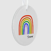 Rainbow Art Kinder NAAM Kleurrijk Modern Fun Ornament (voorkant)
