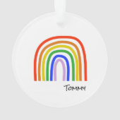 Rainbow Art Kinder NAAM Kleurrijk Modern Fun Ornament (achterkant)