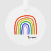 Rainbow Art Kinder NAAM Kleurrijk Modern Fun Ornament (voorkant)