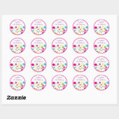 Rainbow Art Party Birthday Ronde Sticker (Vel)