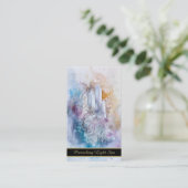 *~* Rainbow Artsy Drip Crystals AP90 Gold QR Visitekaartje (Staand voorkant)