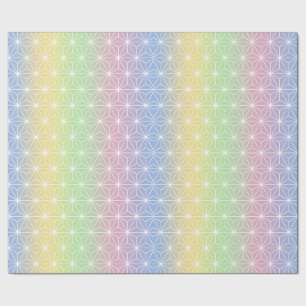 Rainbow Asanoha Twinking Geometric Stars Cadeaupapier