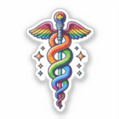 Rainbow Asclepius Sticker (Voorkant)