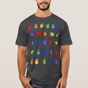 Rainbow ASL Alphabet Patroon T-shirt