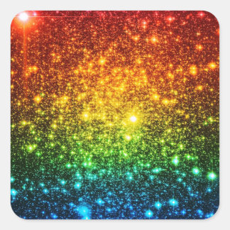 Rainbow Astral Glitter Alleen liefde is echt Vierkante Sticker