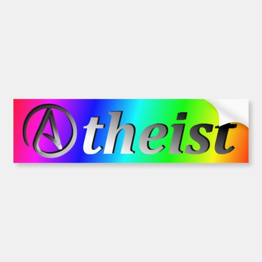 Rainbow Atheïst Flag Bumpersticker (Voorkant)
