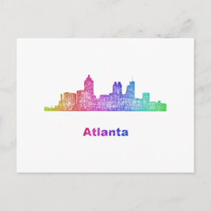 Rainbow Atlanta skyline Briefkaart