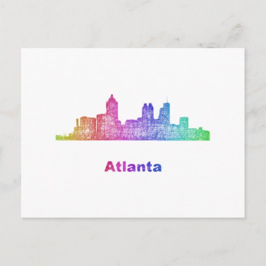 Rainbow Atlanta skyline Briefkaart (Voorkant)