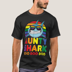 Rainbow Aunty Shark Sunglass Moederdag T-shirt