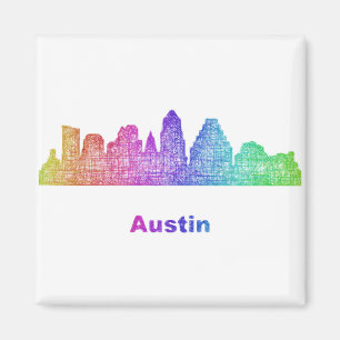 Rainbow Austin skyline Magneet