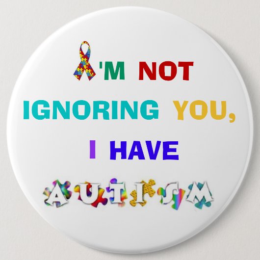 Rainbow Autism Awareness Button (Voorkant)