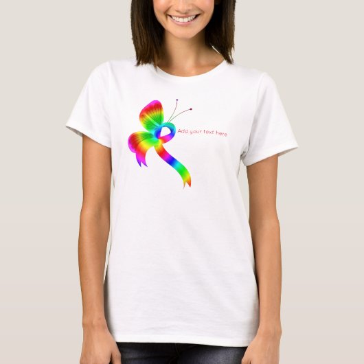 Rainbow Awareness Lint Vlinder T-shirt (Voorkant)