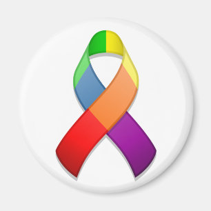 Rainbow Awareness Ribbon II Magnet Magneet