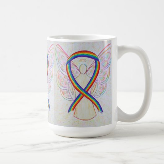 Rainbow Awareness Ruban Angel Art Mug (Droite)