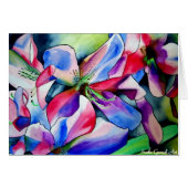 Rainbow Azalea fleur aquarelle originale (Devant horizontal)