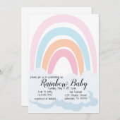 Rainbow Baby Babyshower Invitation (Devant / Derrière)
