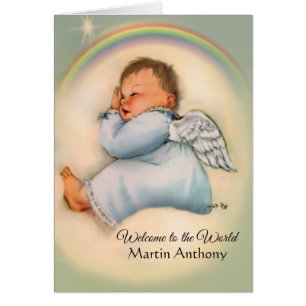 Rainbow Baby Boy Angel Écriture Religieuse Verse