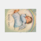Rainbow Baby Boy Angel slaapt op de cloud Fleece Deken (Voorkant (Horizontaal))