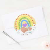 Rainbow Baby Brown Pasgeboren Hart Gele Sticker (Envelop)