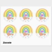 Rainbow Baby Brown Pasgeboren Hart Gele Sticker (Vel)