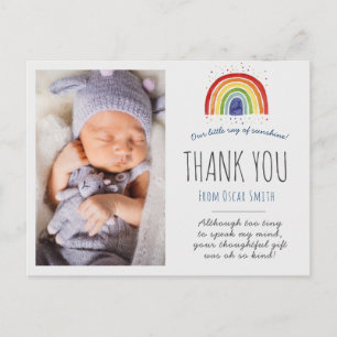 Rainbow baby dank u kaart, regenboog dank u briefkaart