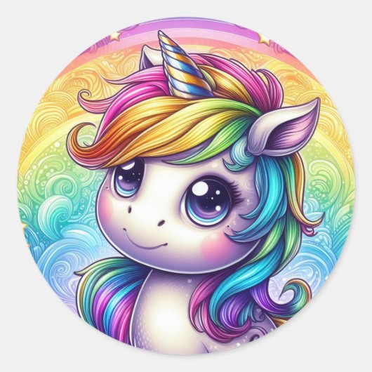 Rainbow baby eenhoorn stickers (Voorkant)