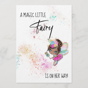 ** Rainbow Baby Fairy Magic Shower uitnodiging