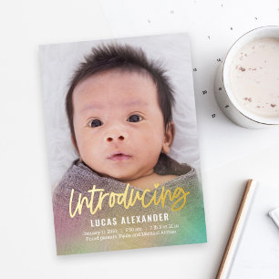 Rainbow Baby Folie Moderne aanmaning Folie Feestdagenkaart