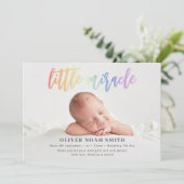 Rainbow Baby Geboorteaankondiging Little Miracle Aankondiging (Staand voorkant)